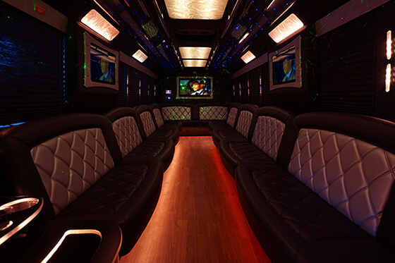 ample party bus lounge