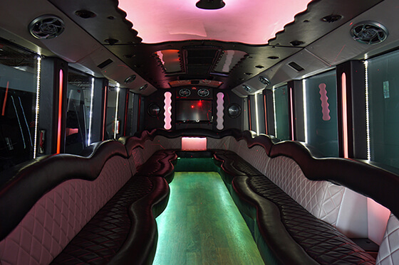 gorgeous party bus interior