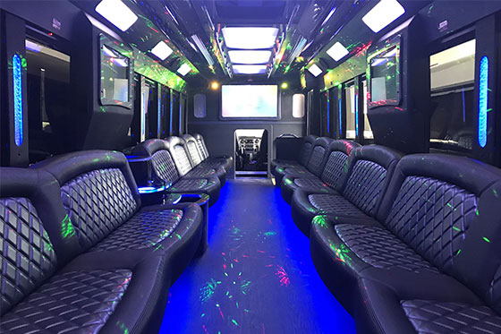 luxury party bus interior